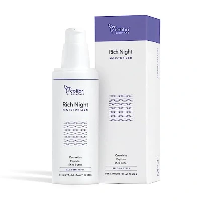 Abbildung von colibri skincare Rich Night Moisturizer 80ml Nachtcreme für beschleunigte Regeneration über Nacht Anti Aging Creme eine starke Hautschutzbarriere Feuchtigkeitscreme Gesicht