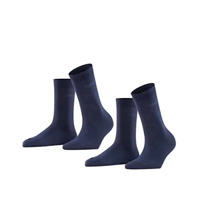 Abbildung von ESPRIT Damen Socken Uni 2 Pack W SO Baumwolle einfarbig Paar, Blau (Marine 6120), 39 42