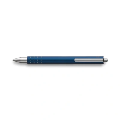 Abbildung von Lamy swift imperialblue Tintenroller schlichter mit flüssigem Schreibgefühl robustes Gehäuse aus Edelstahl &amp; in Strichbreite B Tintenrollermine M 66 blau