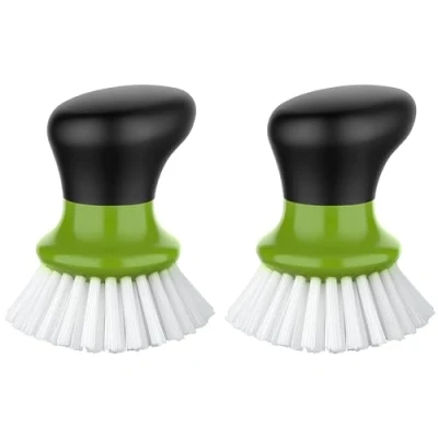 Abbildung von MR.SIGA Spülbürste mit ergonomischem Griff, Handflächenbürste für Geschirr, Töpfe, Pfannen zur Küchen Reinigung, Grün, 2 Stücke, SJ21928