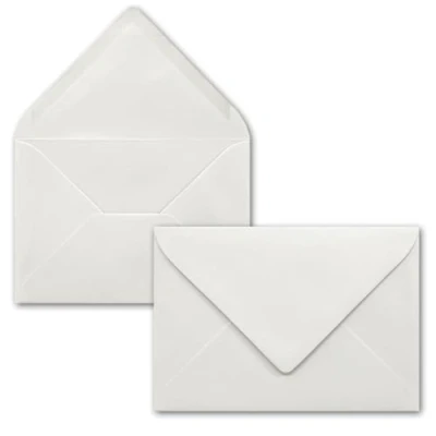Abbildung von 50x Briefumschläge B6 17,5 x 12,5 cm Hellgrau Nassklebung mit spitzer Klappe 120 g/m² Für Hochzeit, Gruß Karten, Einladungen