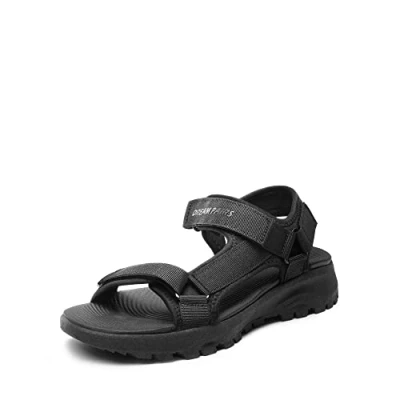 Abbildung von DREAM PAIRS Damen Sandalen Sport Outdoor Sandale Wandern Trekking Flach Sommerschuhe Leicht ALLES SCHWARZ 40 (EUR) SDSA2320W E