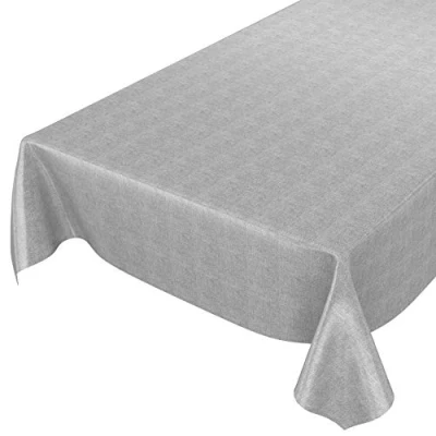 Abbildung von ANRO Wachstuchtischdecke Wachstuch Wachstischdecke Tischdecke Wachstuchdecke Grau Leinenoptik 200x140cm