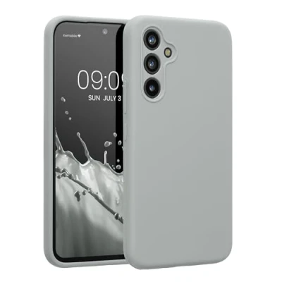 Abbildung von kwmobile Hülle kompatibel mit Samsung Galaxy A54 5G Case gummiert Silikon Handyhülle Schutzhülle Grau