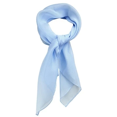 Abbildung von TigerTie Feines Damen Chiffon Nickituch in hellblau einfarbig Uni Größe 58 cm x Tuch Halstuch Schal