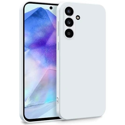 Abbildung von MyGadget Hülle für Samsung Galaxy A55 5G Zweilagige Handyhülle mit Kameraschutz Cover Innenfutter &amp; Silikon außen Weiß