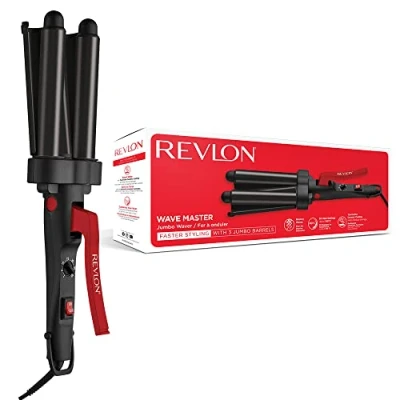 Abbildung von Revlon Hair Tools Wave Master Jumbo Welleneisen (Design mit drei Stylingplatten, Turmalin Keramikbeschichtung, 30 Temperatureinstellungen bis zu 190 C) RVIR3056UKE