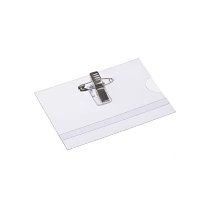 Abbildung von EUROPEL Namensschilder mit Hosenträger clip, 90x60 mm, 24 Stück farblos, 121261