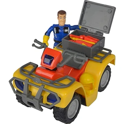 Abbildung von Simba 109257657 Feuerwehrmann Sam Mercury Quad, mit Figur und Zubehör, für Kinder ab 3 Jahren, Rot/Gelb