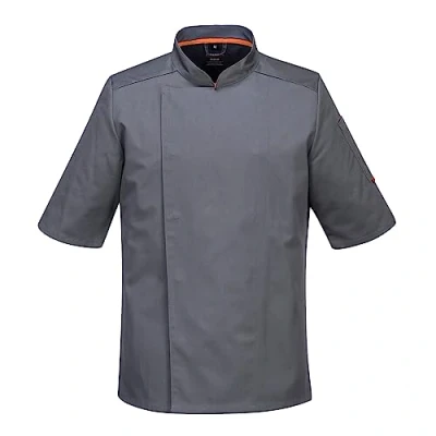 Abbildung von Portwest C738 Herren Profi Kochjacke Mit Luftmaschen Schiefergrau, XL