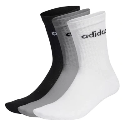 Abbildung von adidas Unisex Linear Crew Cushioned 3 Pairs Socken, Medium Grey Heather/White/Black, XS