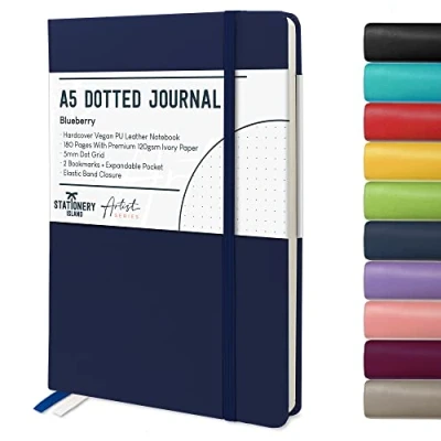 Abbildung von STATIONERY ISLAND Bullet Dotted Journal, Notizbuch A5 Dotted, 180 Seiten Premium 120 g/m² Papier, Hardcover Journal Gepunktet
