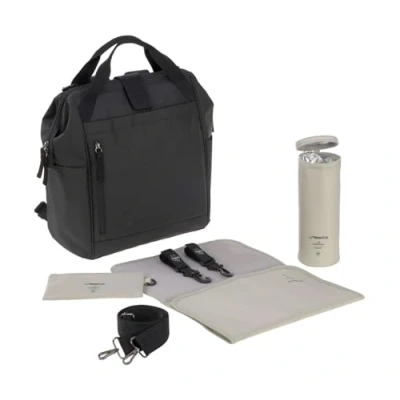 Abbildung von LÄSSIG Baby Wickelrucksack Wickeltasche inkl. Wickelzubehör Rucksack mit Wickelunterlage nachhaltig produziert/Goldie Up Backpack black 1103034000