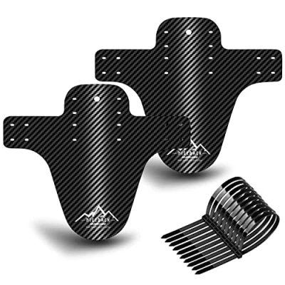 Abbildung von NICEDACK Schutzbleche Mountainbike,Mountainbike Spritzschutz, MTB Vordere und Hintere Kompatible Mudguard,Fahrrad Zubehör Mud Guard Fit 20 26 27 27.5&quot; 29 Zoll Fat Bike (Silbernes Logo)