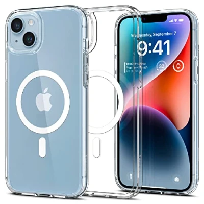 Abbildung von Spigen Ultra Hybrid MagFit Hülle Kompatibel mit iPhone 14 Plus [Anti Yellowing] MagSafe Magnetisch Case Handyhülle Weiß