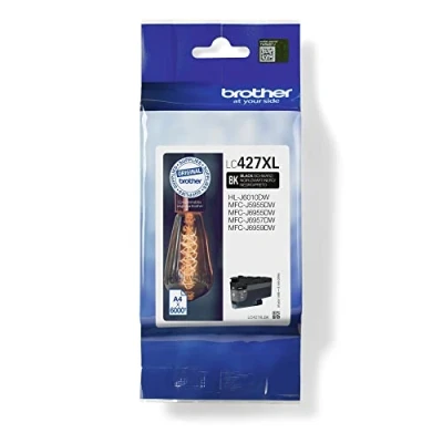 Abbildung von Brother Original Tintenpatrone LC 427XLBK Schwarz für ca. 6.000 Seiten, MFC J5955DW, J6955DW, J6957DW, HL J6010DW, XL Patrone