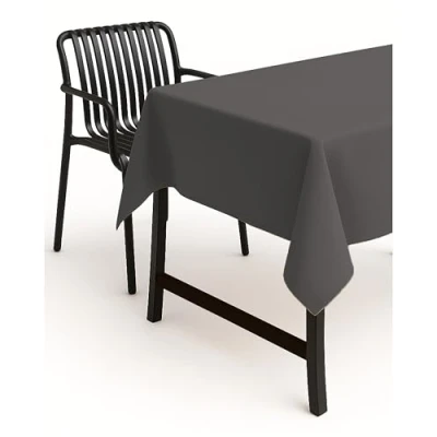 Abbildung von texpot Gartentischdecke 160 x cm in Dunkelgrau mit Leinen Optik Lotuseffekt Fleckschutz Bügelfrei Tischdecke