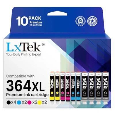 Abbildung von LxTek Tintenpatrone Kompatibel für HP 364XL Deskjet 3070A 3520 Photosmart 5520 5510 5515 5524 6510 6520 7510 7520 (Schwarz, Cyan, Magenta, Gelb, 10er Pack)