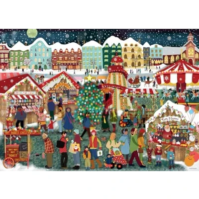 Abbildung von Ravensburger Puzzle 12000729 Weihnachtsmarkt 1000 Teile für Erwachsene und Kinder ab 14 Jahren, Weihnachts Puzzle, Verschiedene Weihnachtsfarben