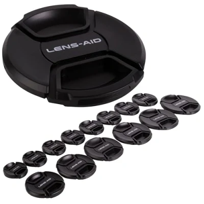 Abbildung von Lens Aid Objektivdeckel für Kamera Objektive: Cap Ersatz Schutzkappe kompatibel mit Canon, Nikon, Fujifilm, Olympus, Sony, Panasonic, Pentax etc.