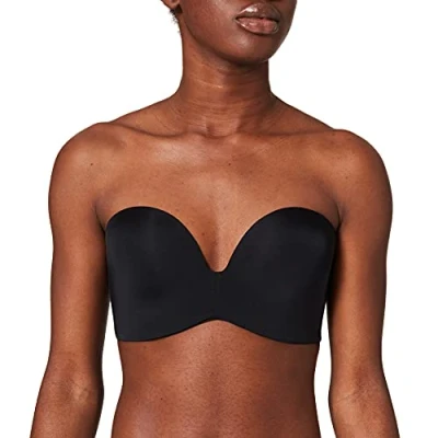 Abbildung von Wonderbra Damen Ultimate Strapless Trägerloser Nahtlos Starker Halt Push up BH, Schwarz, 80C EU