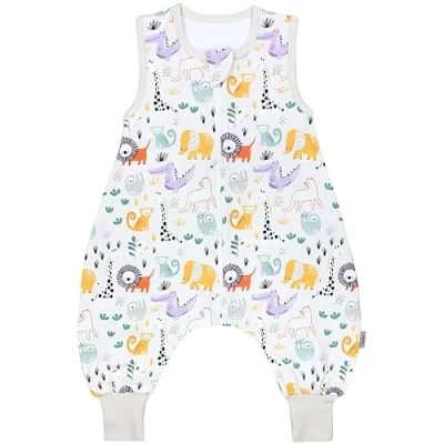 Abbildung von TupTam Sommerschlafsack Baby mit Füßen Leichter Schlafsack Sommer 0.5 TOG, OEKO TEX, Farbe: Safaritiere bunt, Größe: 104 110
