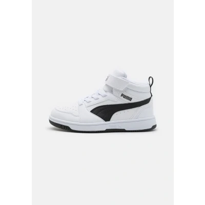 Abbildung von Puma Rebound V6 MID Unisex Sneaker high für Kinder, Größe: 28, White/black Schuhe