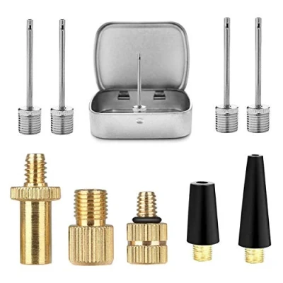 Abbildung von SZSHIMAO Fahrradventil Adapter, Alle AV DV SV Fahrrad Ventil Set, Inflating Needles Sports BallPumpen Nadeln Set für Fahrradpumpe Luftpumpe Ballpumpe Basketball Fußball