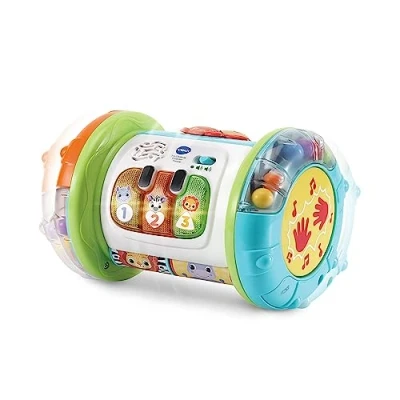 Abbildung von VTech Baby 3 in 1 Rollende Entdecker Trommel Interaktives Babyspielzeug mit Musik Für Kinder von 9 36 Monaten, Schwarz