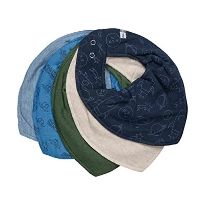 Abbildung von PIPPI Unisex Baby Bandana Bib (5 Pack) dreieck Lätzchen, Ashley Blue, One Size
