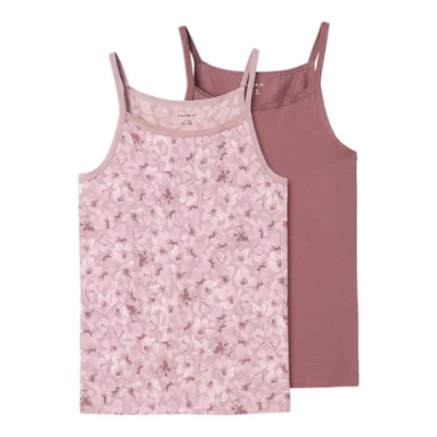 Abbildung von Name it Nkfstrap Flower 2 PACK Unterhemd/shirt für Kinder, Größe: 146/152, Mauve shadows