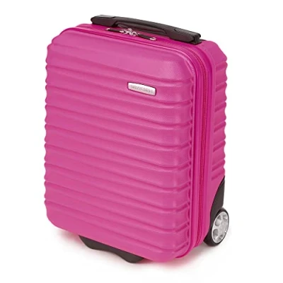 Abbildung von WITTCHEN Reisekoffer Kleinkoffer Kabinengepäck Handgepäck Rollkoffer Hartschale aus ABS mit 2 Standard Rollen Reißverschluss Teleskopgriff Groove Line XXS rosa