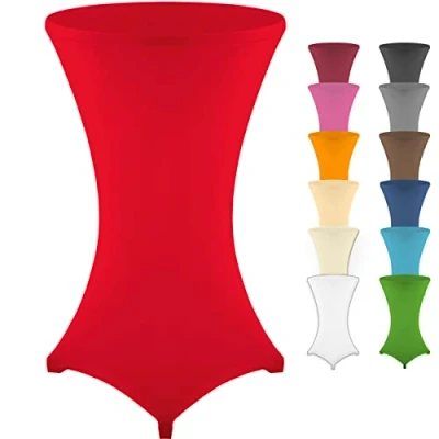 Abbildung von Gräfenstayn® Stretch Stehtischhusse Diana mit Öko Tex Siegel, Verstärkung im Fußbereich, 40C Maschinenwäsche Ø60 65cm / Ø70 75cm Ø80 85cm (Rot, 85cm)