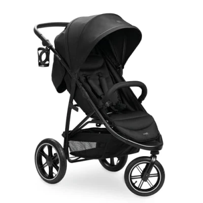 Abbildung von hauck Buggy Rapid 3 Air für Kinder bis 22 kg, Lufträder, Federung, Klein Zusammenklappbar, UV Schutz 50+, mit Schlaffunktion ab Geburt, Höhenverstellbarer Schieber, Großer Korb kg (Black)