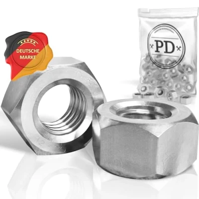 Abbildung von PD® Muttern M10 (DIN 934 / ISO 4032) Hochwertige A2 V2A Edelstahl Sechskantmuttern Hex Nut Edelstahlmutter für Schrauben, Gewindebolzen &amp; Gewindestangen 25 Stück