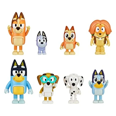 Abbildung von BlueY Blueys 8er Figurenpack Familie und Freunde: 6,37,6 cm große Figuren mit beweglichen Gelenken, Pack, offizieller Sammelartikel