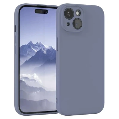 Abbildung von EAZY Case Silikonhülle für iPhone 15 Hülle Silikon Blau weich stoßfeste Handyhülle Schutzhülle mit Kameraschutz Dünn Premium Schutz Cover TPU Phone Bumper in Eisblau