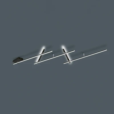 Abbildung von Trio Leuchten LED Deckenleuchte Indira 674610532, Metall Schwarz matt, inkl. 3x 6 Watt &amp; 2x 3,5 LED, Switch Dimmer