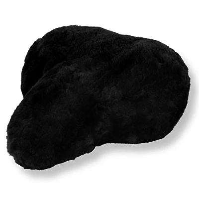 Abbildung von Reissner Lammfelle Fahrradsattel Bezug Fahrradsattelüberzug aus Merino Lammfell FSB A 3 schwarz 28x15cm