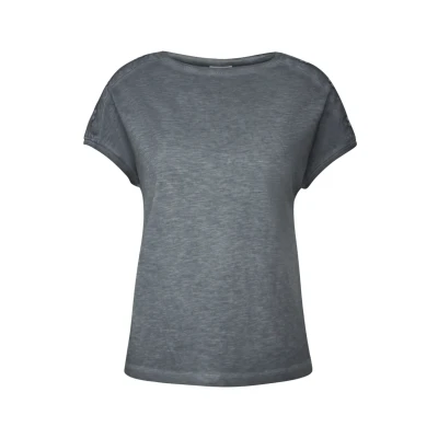 Abbildung von Cecil Tshirt MIT Knopfdetail print, Damen, Größe: Large, Grau