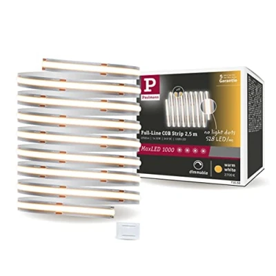 Abbildung von Paulmann 71050 MaxLED 1000 LED Strip Full Line COB Einzelstripe 2,5m 30W 2700lm 528LEDs/m 2700K dimmbar Silber Kunststoff