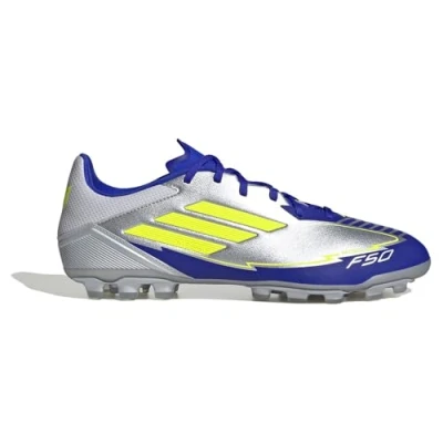 Abbildung von adidas Performance Messi F50 League Fußballschuh Multinocken, Herren, Größe: 48, Silver coloured/neon yellow/blue Schuhe