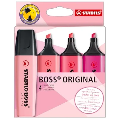 Abbildung von Textmarker STABILO BOSS ORIGINAL Shades of Pink 4er Pack