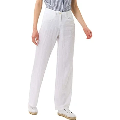 Abbildung von BRAX Damen Style Farina Pure Linen Hose White 31W / 32L