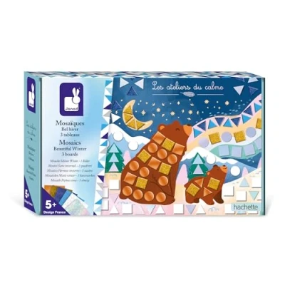 Abbildung von Janod Mosaikset aus Schaumstoff Winter Thema Die Werkstätten der Ruhe 3 Bilder Kreativset für Kinder Förderung Feinmotorik und Konzentration Ab 5 Jahren J09151