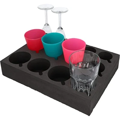 Abbildung von cartrend Caravan Glas und Tassenhalter, Schützt vor Bruchgefahr Klappern, 13 Halter, Camping, Campingzubehör, Wohnwagen, Wohnmobil, Wohnwagenzubehör, schwarz