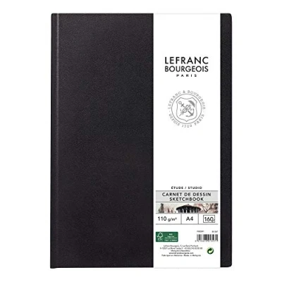 Abbildung von Lefranc Bourgeois 301347 Studio Skizzenbuch 80 Blatt A4, 110 g/m², Skizzenpapier mit feinkörniger Oberfläche zum Zeichnen Bleistiften, Kreide, Kohle und anderen Trockentechniken