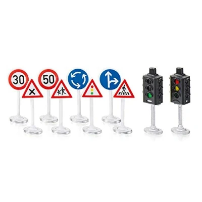 Abbildung von siku 5597, Ampeln mit Verkehrsschildern, Kunststoff, Multicolor, Vielseitig einsetzbar, Weiß