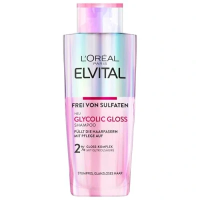 Abbildung von L&#039;Oréal Paris Elvital Glycolic Gloss Shampoo für glanzloses und stumpfes Haar, Pflegen Glätten der Haare, zum Versiegeln eine verbesserte Haarqualität, regenerierend, mit Glykolsäure, 200ml