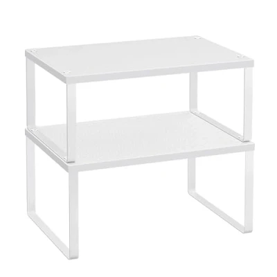 Abbildung von SONGMICS Gewürzregal, 4er Set, Küchenregal, Küchen Organizer, Küche, Gewürzhalter, erweiterbar, stapelbar, kleines Regal, Metall, weiß KCS006W01